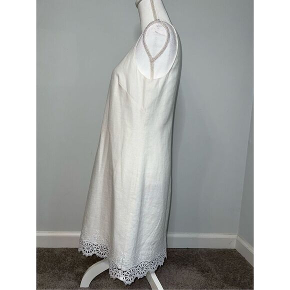 Women’s White Linen Blend Sheath Dress 8 - Picture 7 of 12